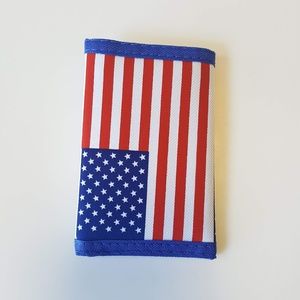 US Flag Trifold Wallet Red White Blue Cards 4.5 x3